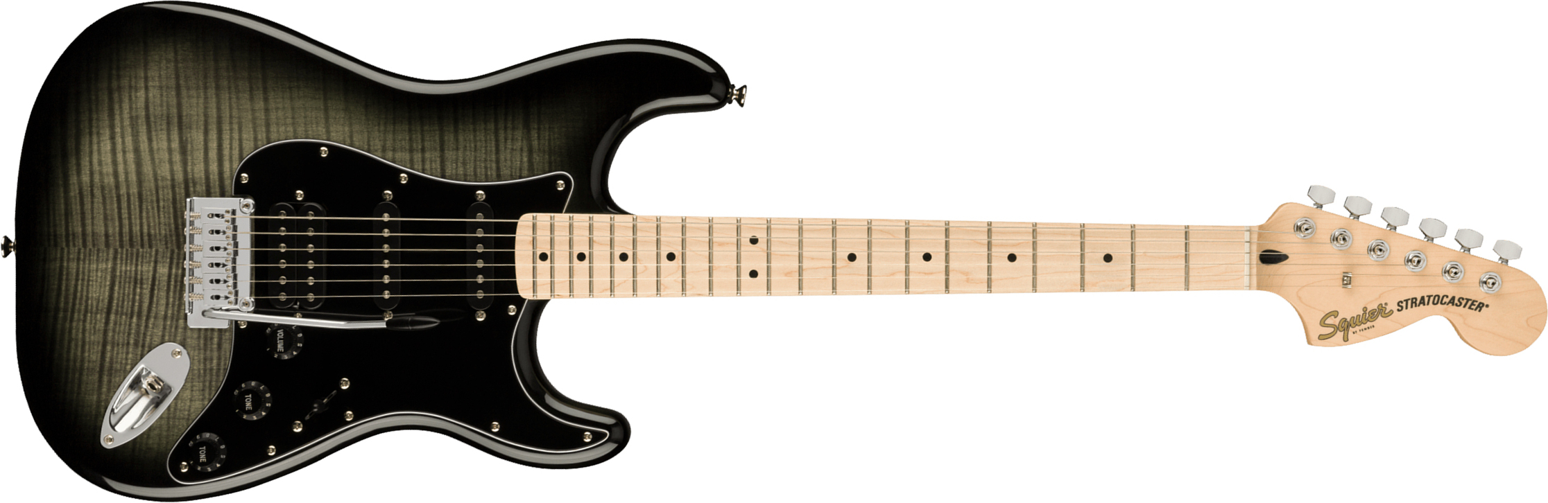 Squier Strat Affinity Fmt Hss 2021 Trem Mn - Black Burst - Elektrische gitaar in Str-vorm - Main picture