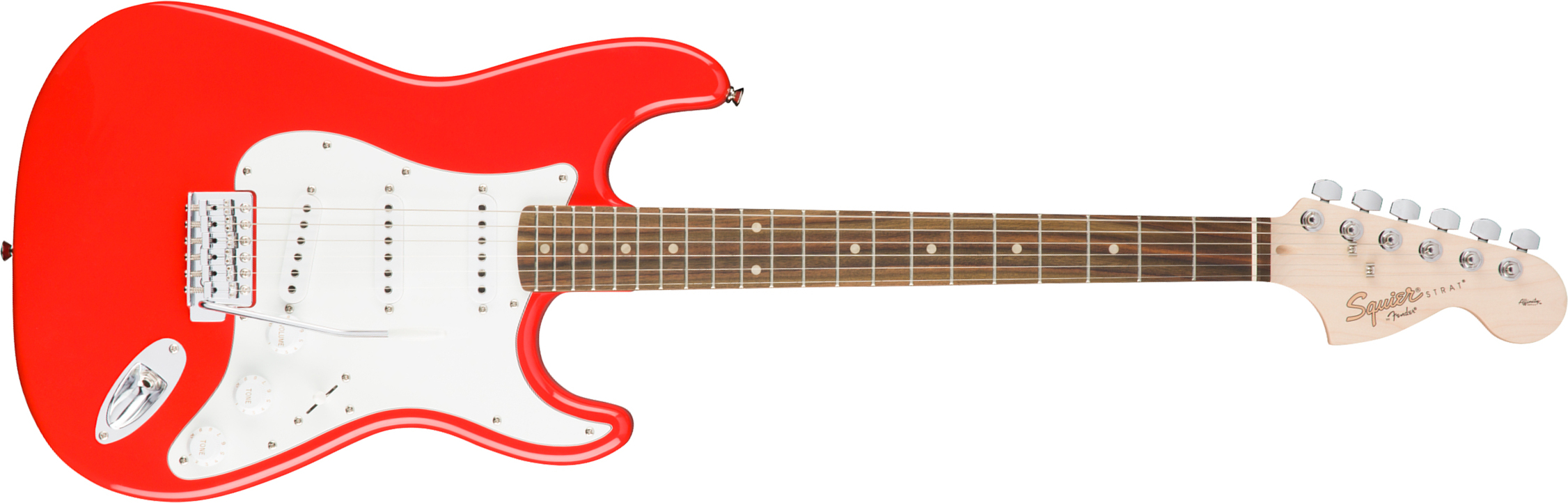 Squier Strat Affinity Sss Trem Lau - Race Red - Elektrische gitaar in Str-vorm - Main picture