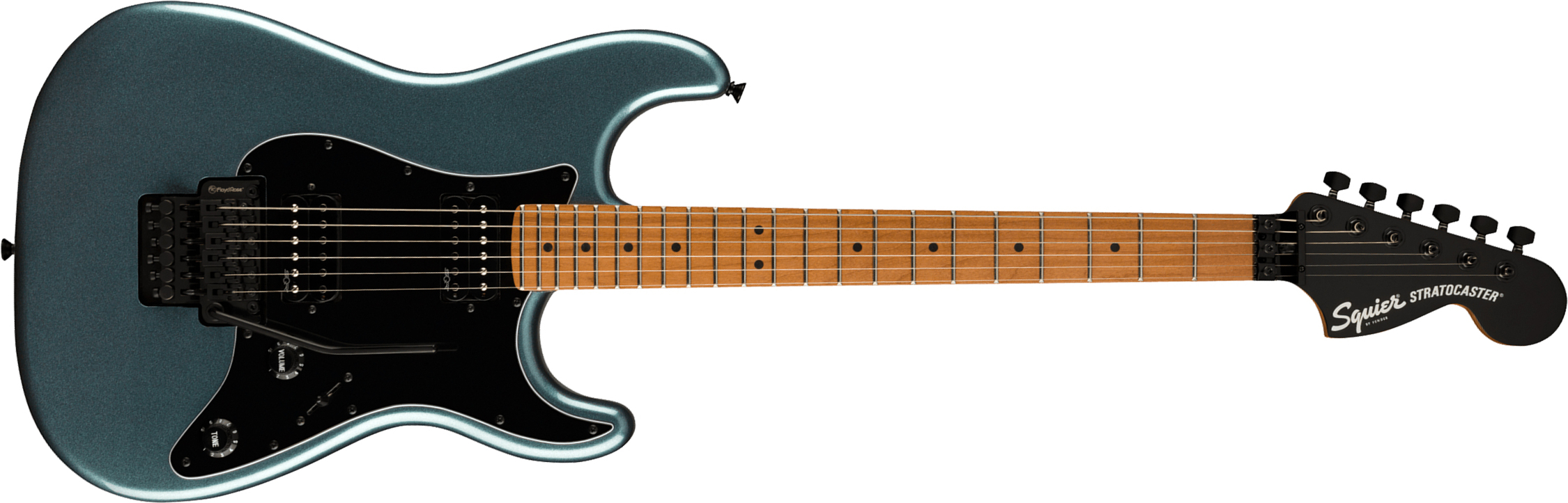 Squier Strat Contemporary Hh Fr Mn - Gunmetal Metallic - Elektrische gitaar in Str-vorm - Main picture
