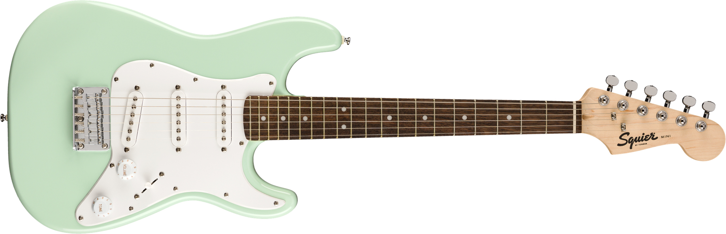 Squier Strat Mini Shsc 3s Ht Lau - Surf Green - Elektrische gitaar voor kinderen - Main picture