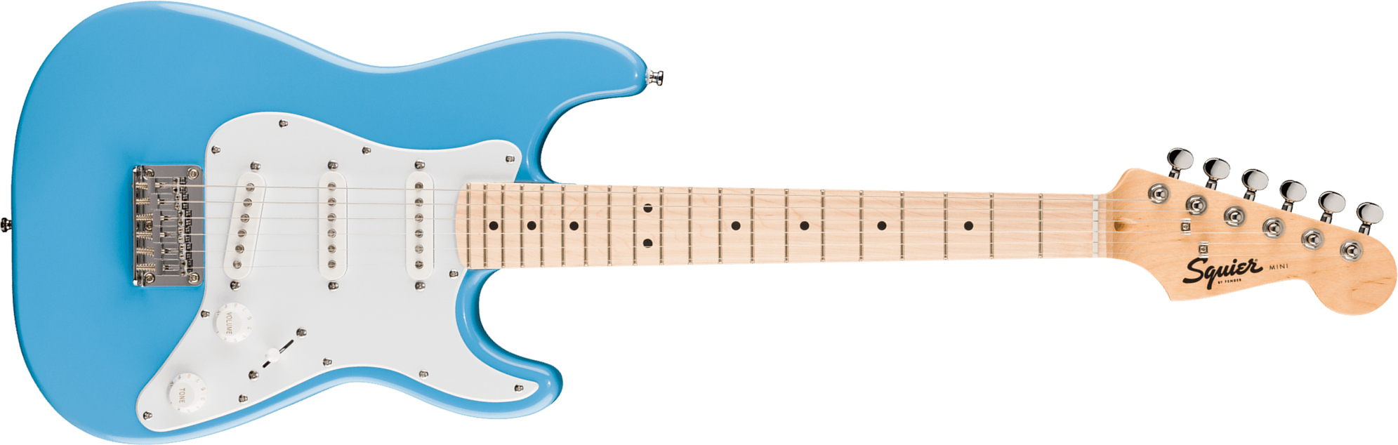 Squier Strat Mini Shsc 3s Ht Mn - California Blue - Elektrische gitaar voor kinderen - Main picture