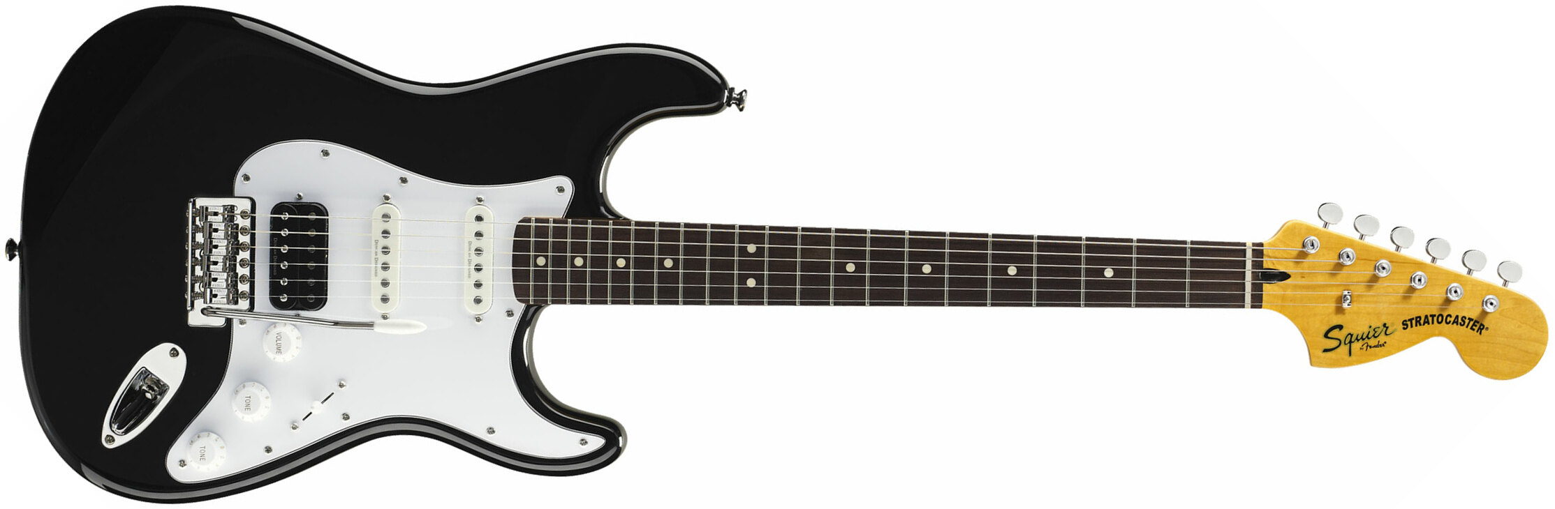 Squier Strat Vintage Modified Hss Lau - Black - Elektrische gitaar in Str-vorm - Main picture