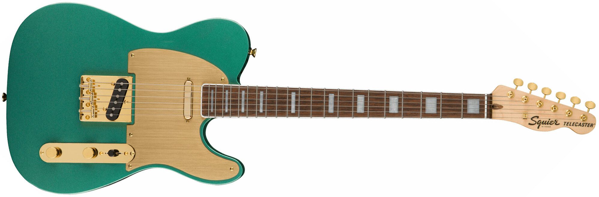 Squier Tele 40th Anniversary Gold Edition Lau - Sherwood Green Metallic - Televorm elektrische gitaar - Main picture