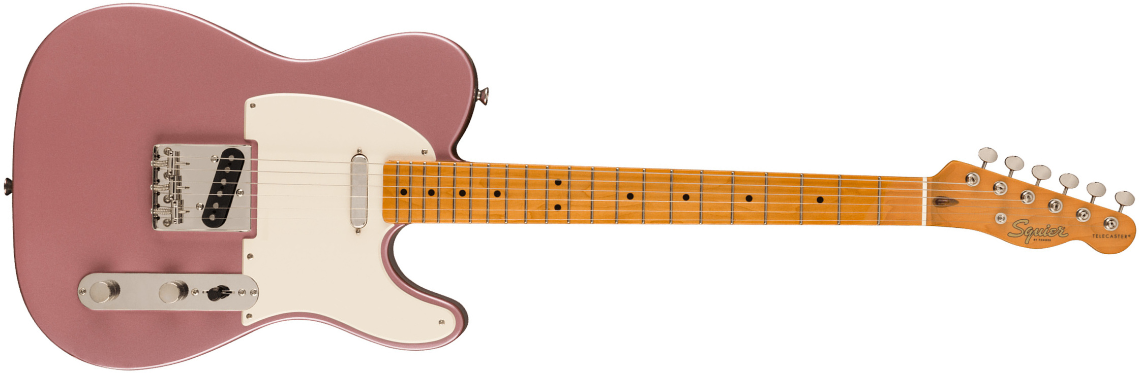 Squier Tele '50s Parchment Pickguard Classic Vibe Fsr 2s Ht Mn - Burgundy Mist - Televorm elektrische gitaar - Main picture