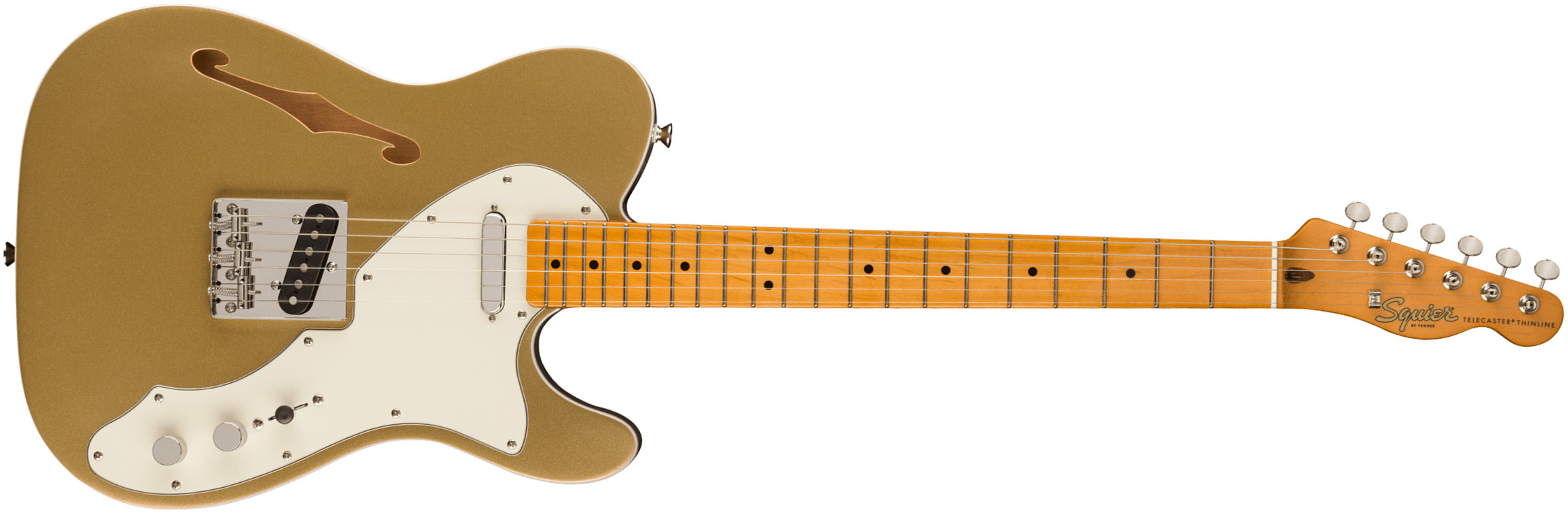 Squier Tele '60s Thinline Parchment Pickguard Classic Vibe Fsr 2s Ht Mn - Aztec Gold - Televorm elektrische gitaar - Main picture