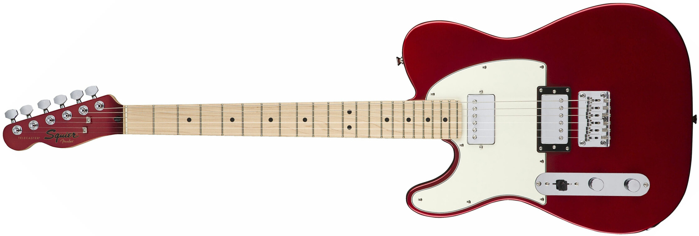 Squier Tele Contemporary Hh Lh Gaucher Mn - Dark Metallic Red - Linkshandige elektrische gitaar - Main picture