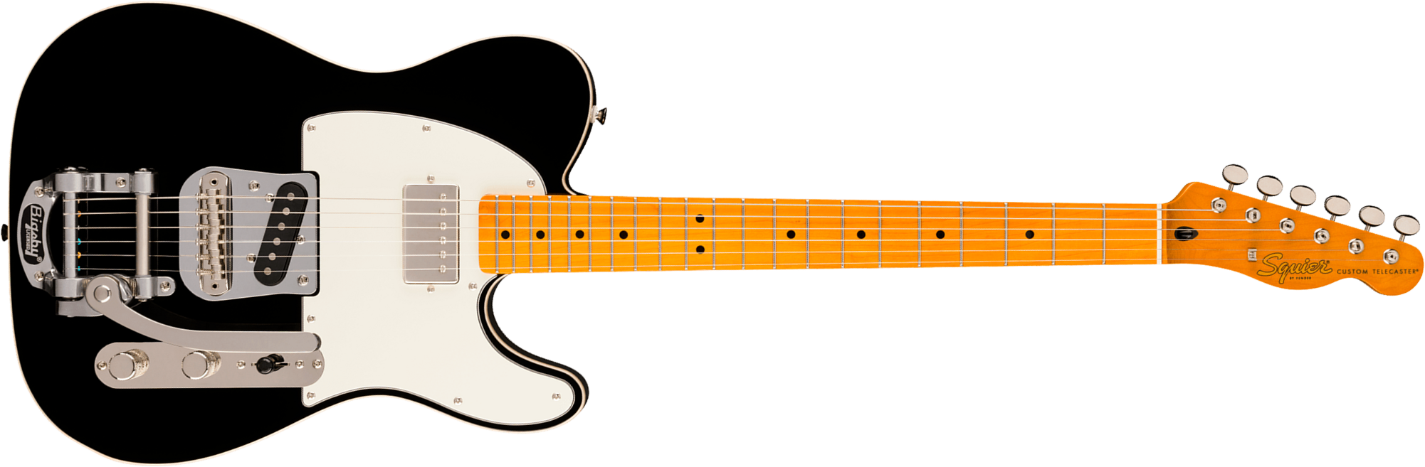 Squier Tele Custom Sh Bigsby Classic Vibe Ltd Sh Trem Mn - Black - Televorm elektrische gitaar - Main picture