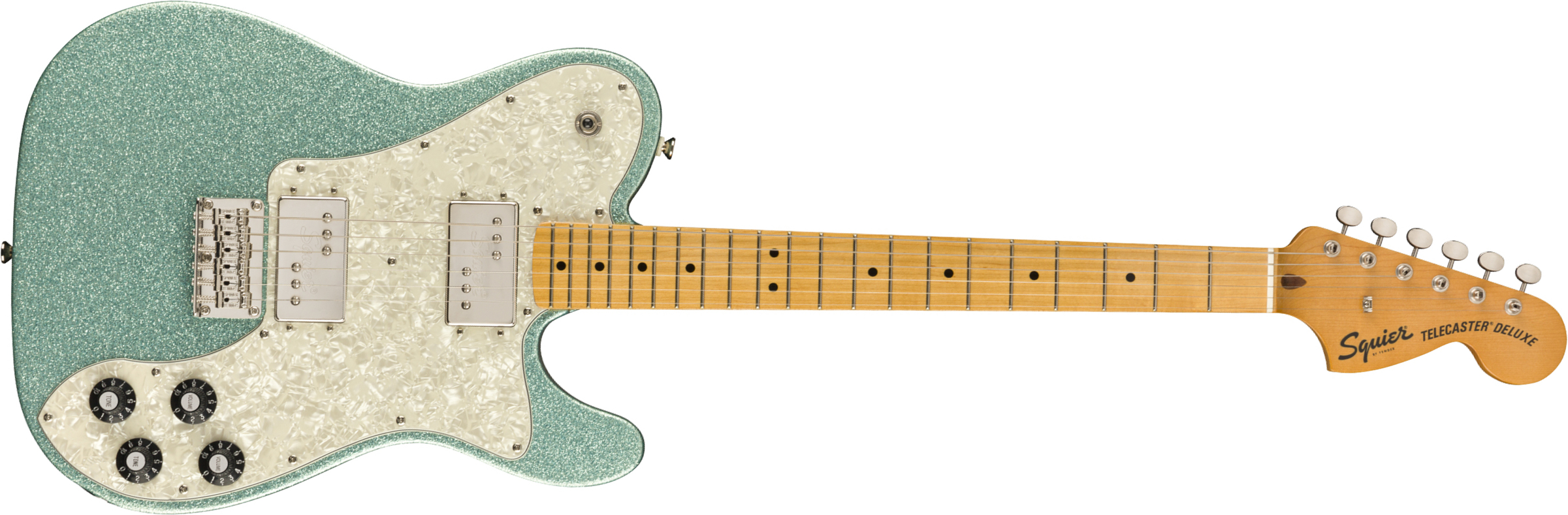 Squier Tele Deluxe Classic Vibe 70 Fsr Ltd 2020 Hh Htmn - Seafoam Sparkle - Televorm elektrische gitaar - Main picture