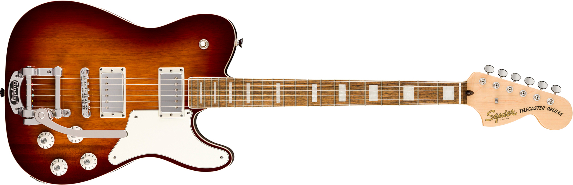Squier Tele Deluxe Troublemaker Bigsby Paranormal 2h Trem Lau - Honey Sunburst - Televorm elektrische gitaar - Main picture
