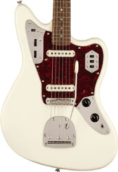 Retro-rock elektrische gitaar Squier FSR Classic Vibe '60s Jaguar (LAU) - Olympic white with matching headstock