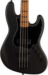 Solid body elektrische bas Squier FSR Contemporary Active Jazz Bass HH Black Pickguard - Flat black