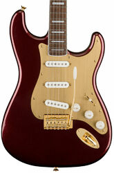 Elektrische gitaar in str-vorm Squier 40th Anniversary Stratocaster Gold Edition - Ruby red metallic