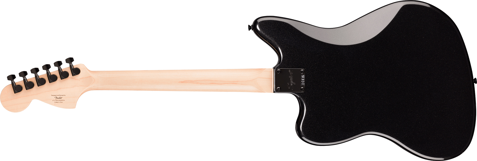 Squier Jaguar Affinity Fsr Shsc 2s Trem Lau - Metallic Black - Retro-rock elektrische gitaar - Variation 1