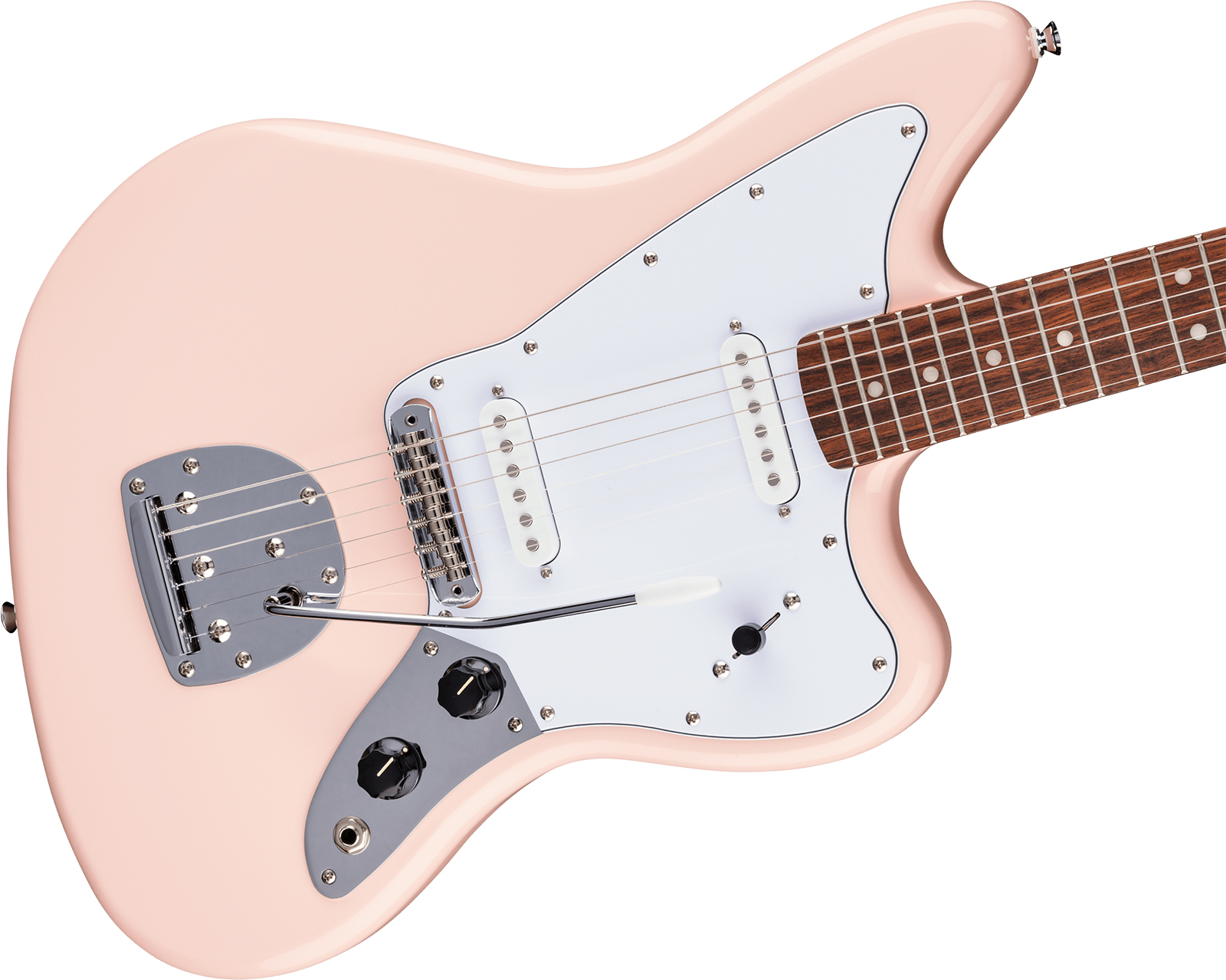 Squier Jaguar Affinity Fsr Shsc 2s Trem Lau - Shell Pink - Retro-rock elektrische gitaar - Variation 2