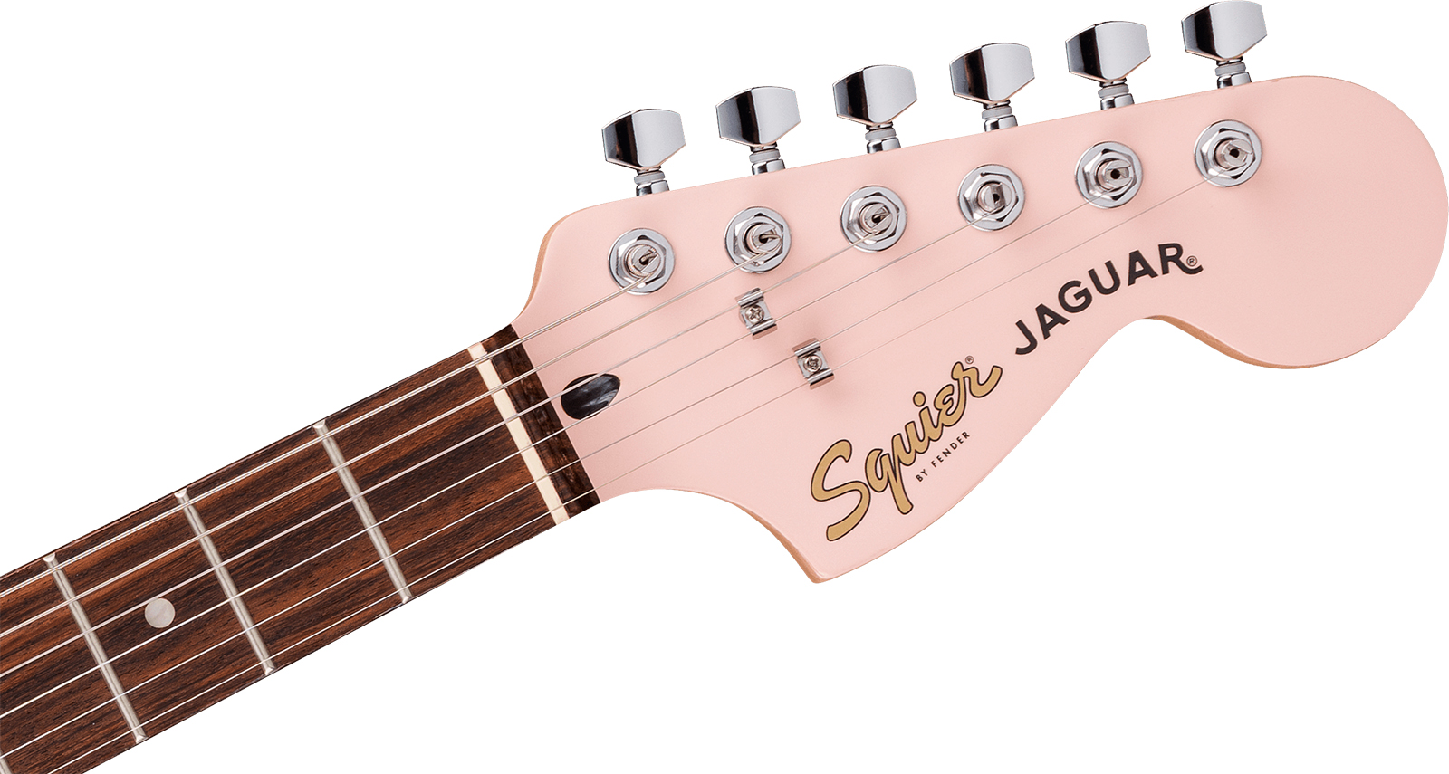 Squier Jaguar Affinity Fsr Shsc 2s Trem Lau - Shell Pink - Retro-rock elektrische gitaar - Variation 3