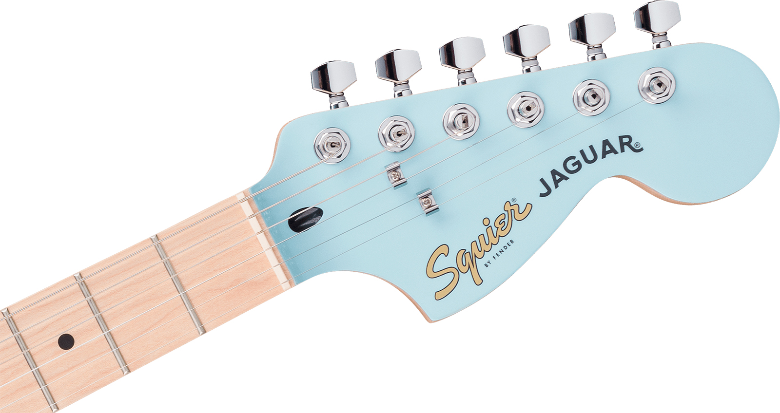 Squier Jaguar Affinity Fsr Shsc 2s Trem Mn - Daphne Blue - Retro-rock elektrische gitaar - Variation 4