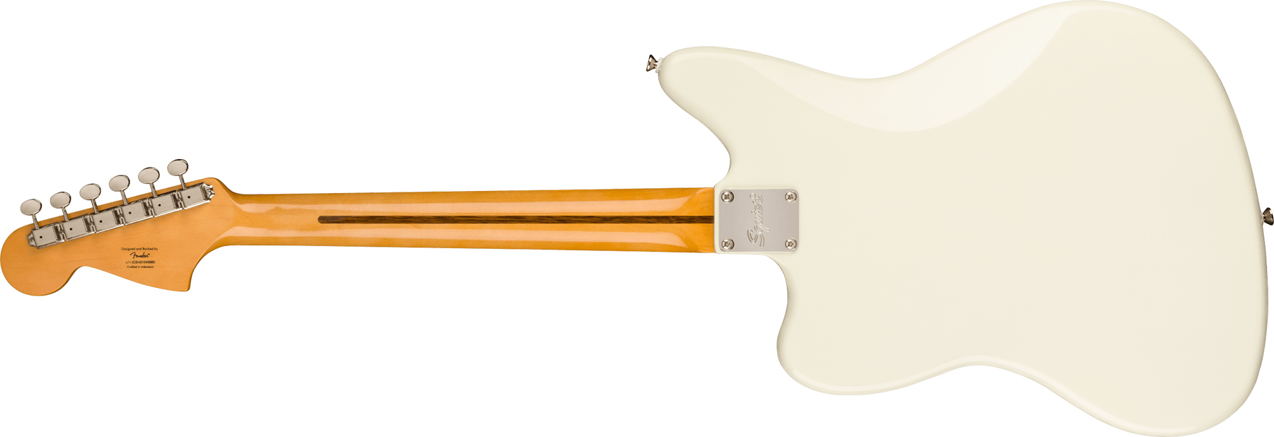 Squier Jaguar Classic Vibe 60s Fsr Ltd Lau - Olympic White With Matching Headstock - Retro-rock elektrische gitaar - Variation 1