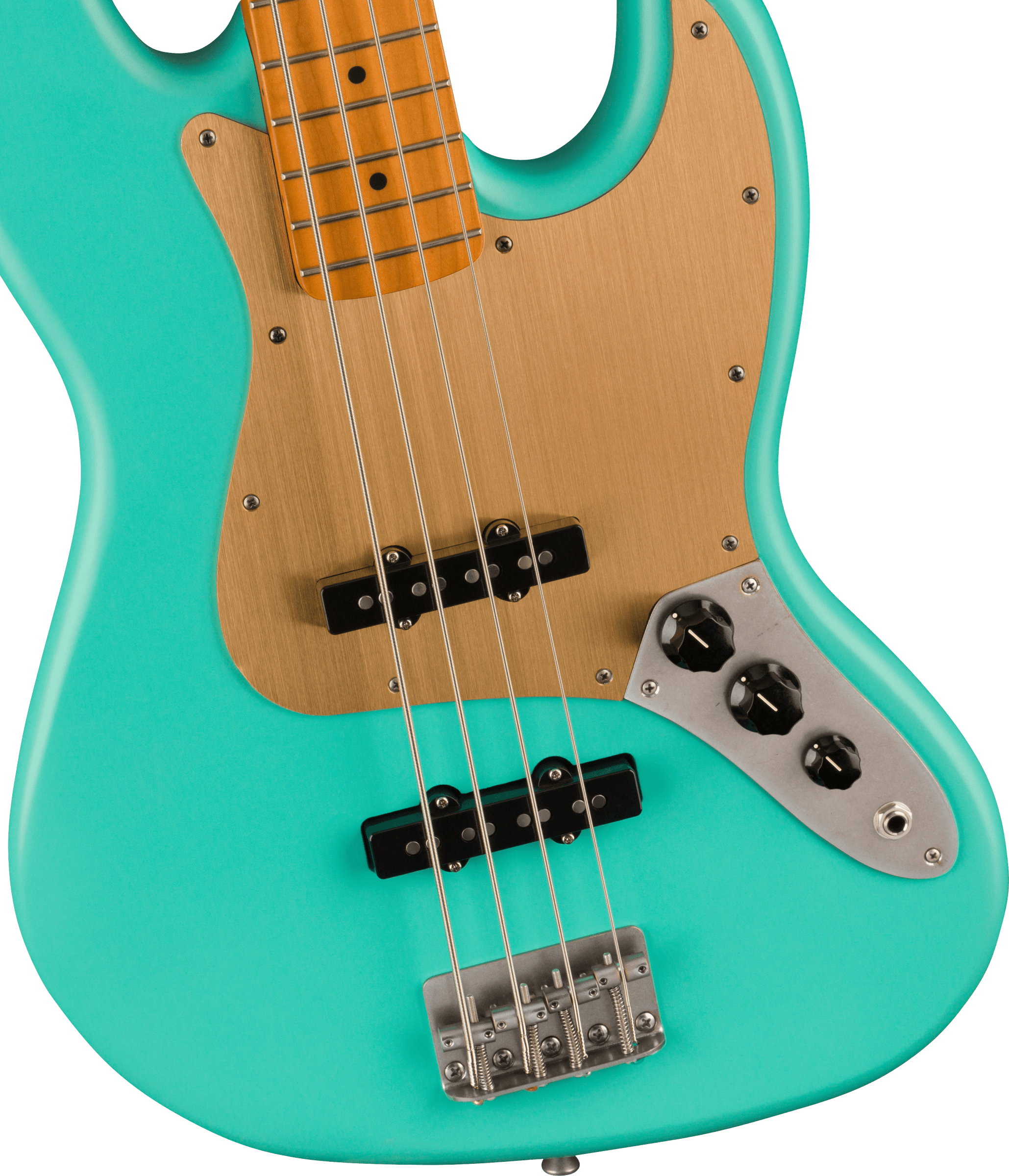 Squier Jazz Bass 40th Anniversary Gold Edition Mn - Satin Seafoam Green - Solid body elektrische bas - Variation 2