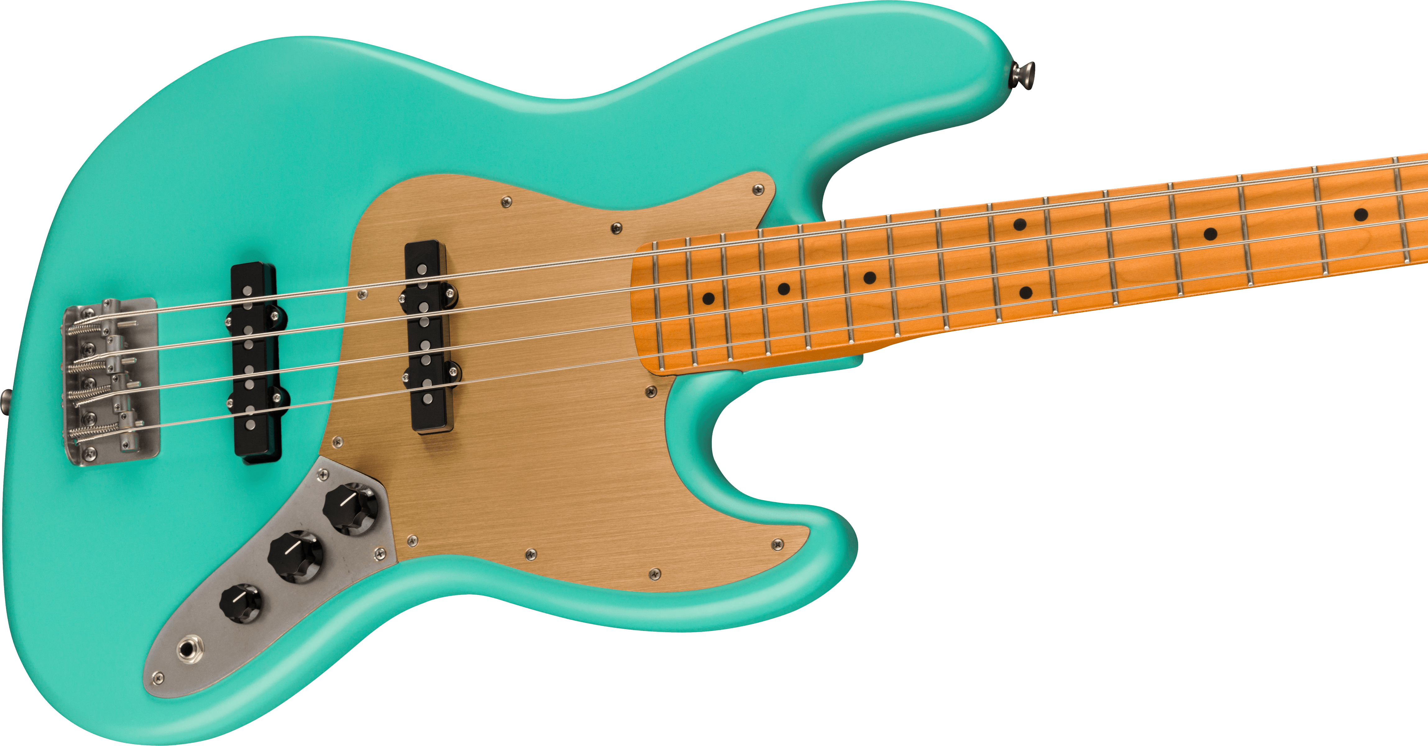 Squier Jazz Bass 40th Anniversary Gold Edition Mn - Satin Seafoam Green - Solid body elektrische bas - Variation 3