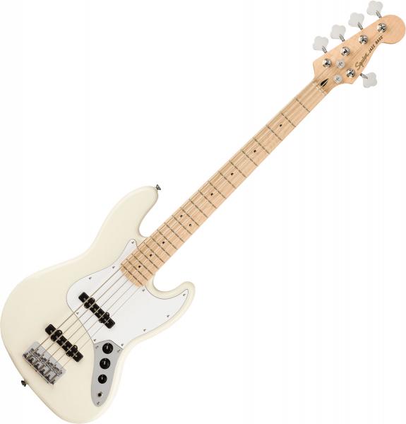 Solid body elektrische bas Squier Affinity Series Jazz Bass V 2021 (MN) - Olympic white