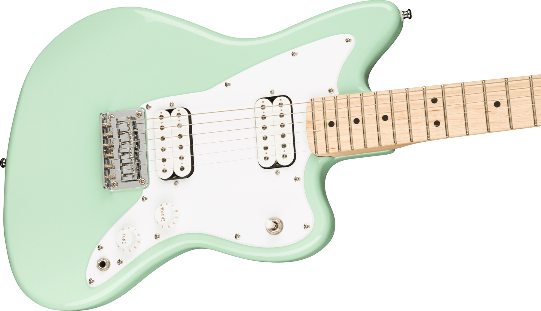 Squier Mini Jazzmaster Bullet Hh Ht Mn - Surf Green - Elektrische gitaar voor kinderen - Variation 2