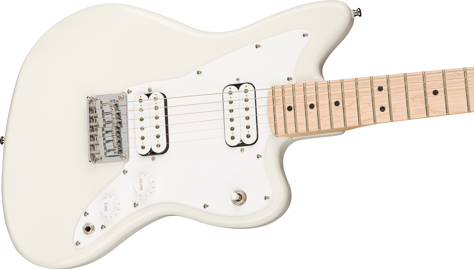 Squier Mini Jazzmaster Bullet Hh Ht Mn - Olympic White - Elektrische gitaar voor kinderen - Variation 2