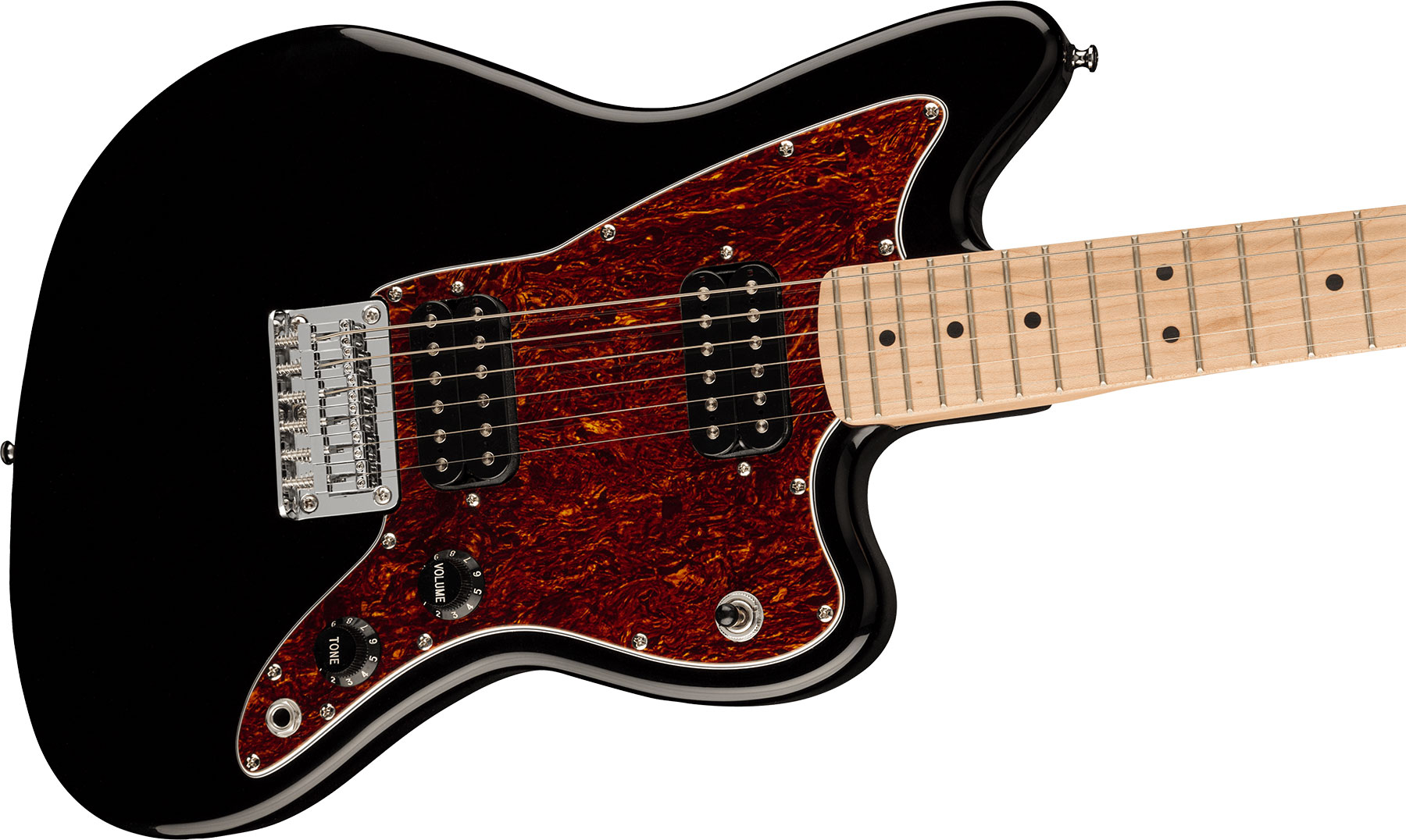Squier Mini Jazzmaster Bullet Ltd Hh Ht Mn - Black - Elektrische gitaar voor kinderen - Variation 2