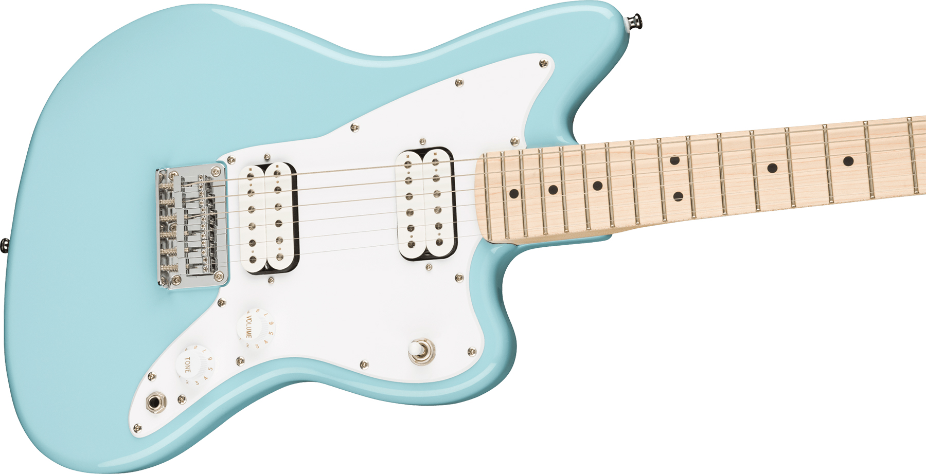 Squier Mini Jazzmaster Bullet Hh Ht Mn - Daphne Blue - Elektrische gitaar voor kinderen - Variation 2