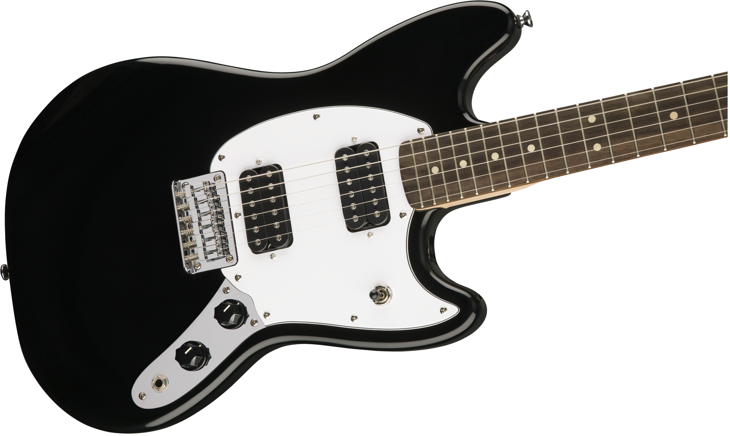 Squier Mustang Bullet Hh 2019 Ht Lau - Black - Retro-rock elektrische gitaar - Variation 3