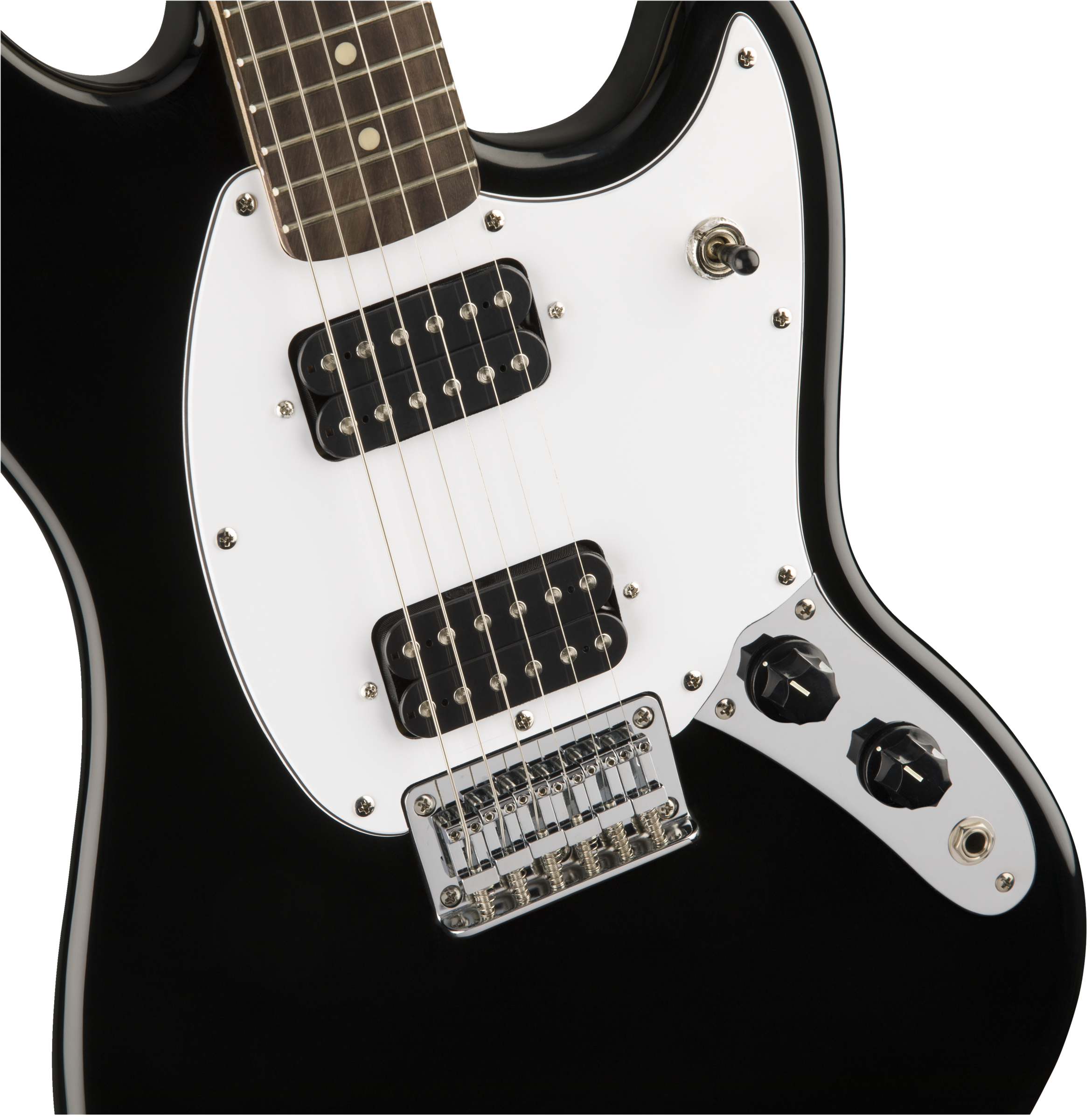 Squier Mustang Bullet Hh 2019 Ht Lau - Black - Retro-rock elektrische gitaar - Variation 4
