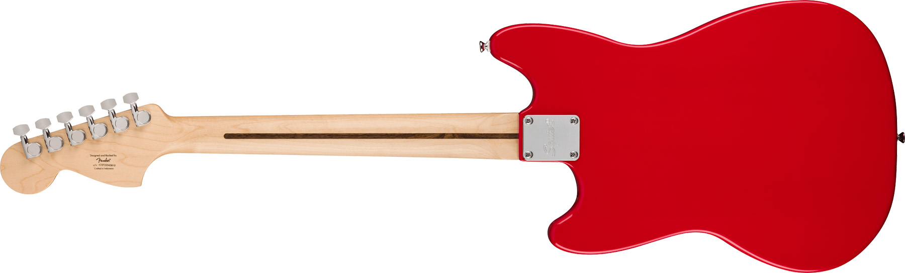 Squier Mustang Sonic 2s Ht Mn - Torino Red - Retro-rock elektrische gitaar - Variation 1