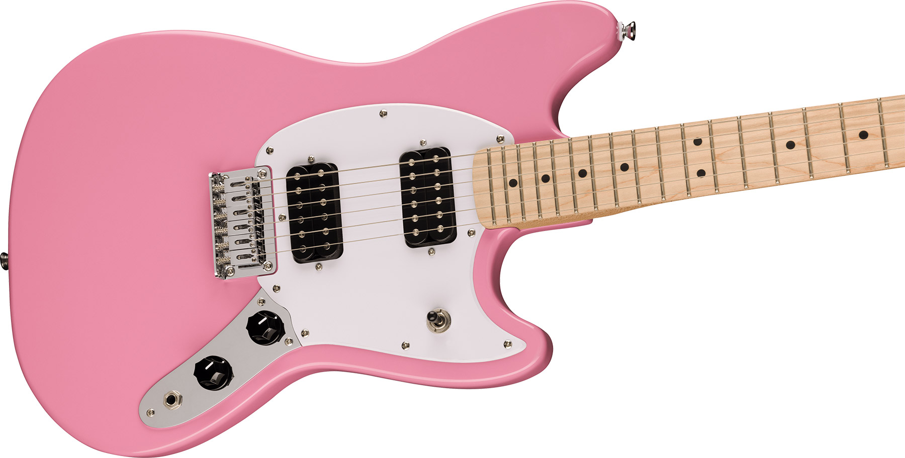 Squier Mustang Sonic Hh 2h Ht Mn - Flash Pink - Retro-rock elektrische gitaar - Variation 2