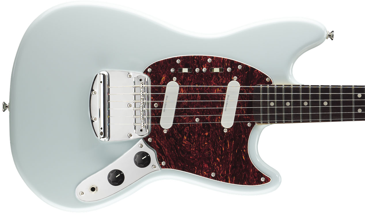 Squier Mustang Vintage Modified Ss Lau - Sonic Blue - Retro-rock elektrische gitaar - Variation 1