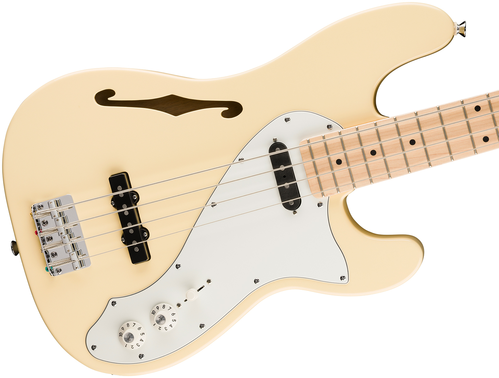Squier Precision Bass Thinline Sj Paranormal Mn - Vintage White - Solid body elektrische bas - Variation 2