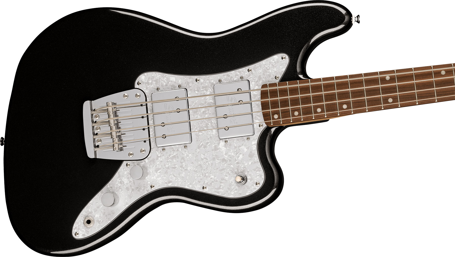 Squier Rascal Bass Hh Paranormal 2h Lau - Metallic Black - Solid body elektrische bas - Variation 2