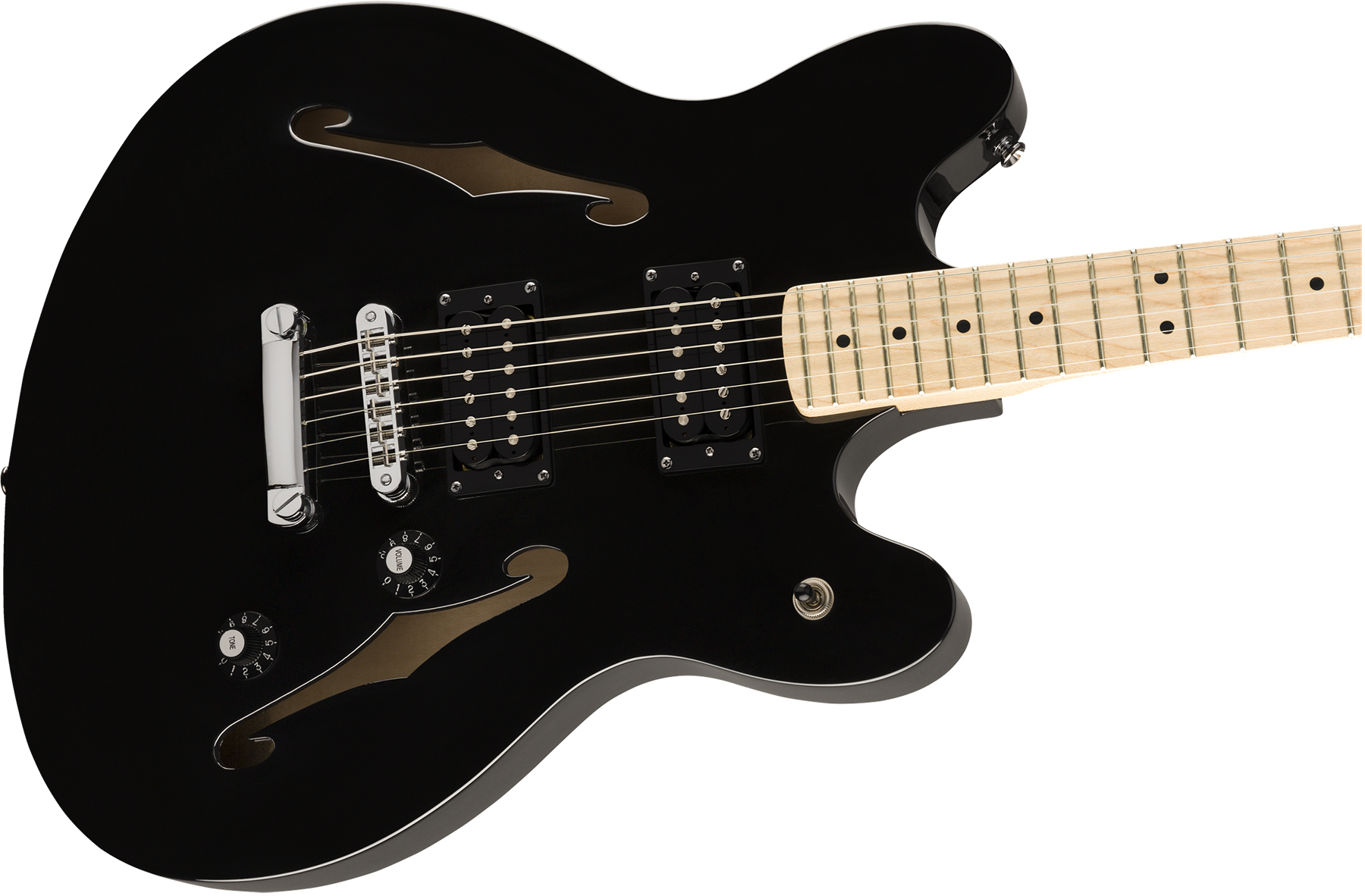 Squier Starcaster Affinity 2019 Hh Ht Mn - Black - Retro-rock elektrische gitaar - Variation 2