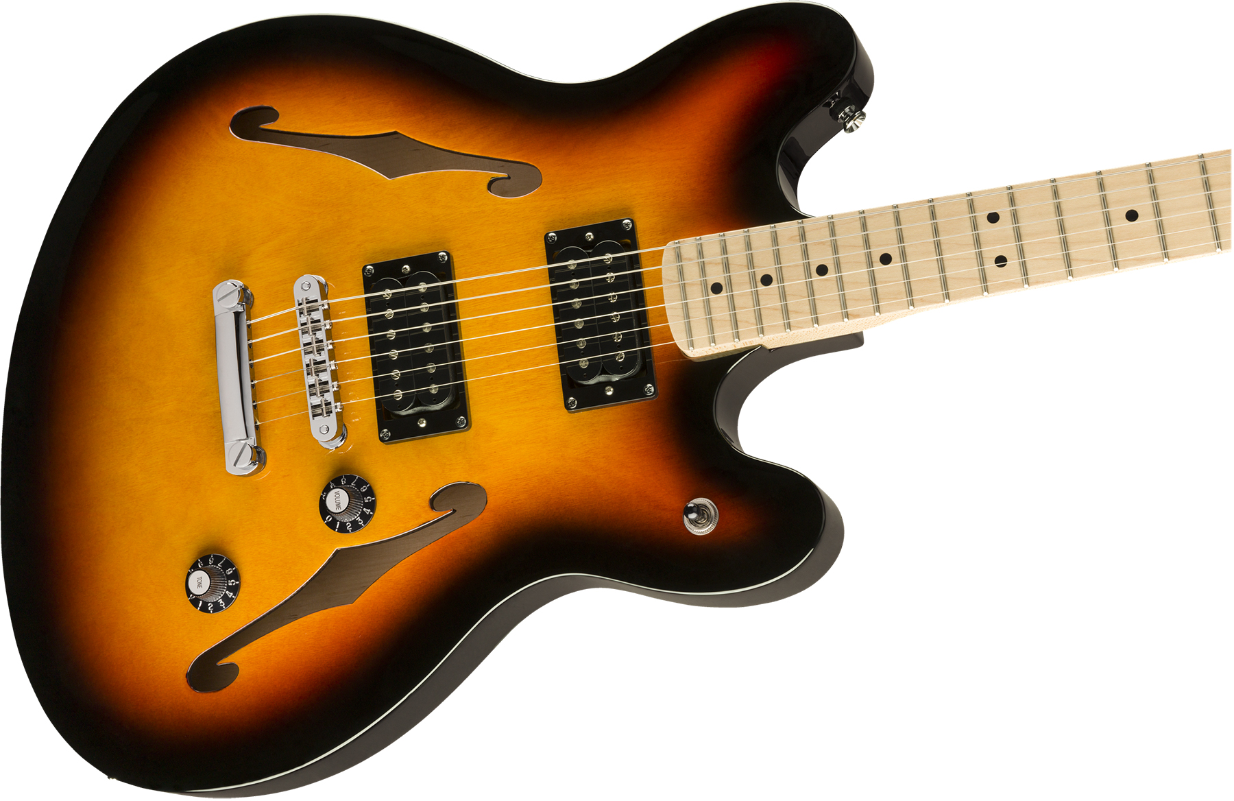 Squier Starcaster Affinity 2019 Hh Ht Mn - 3-color Sunburst - Retro-rock elektrische gitaar - Variation 2