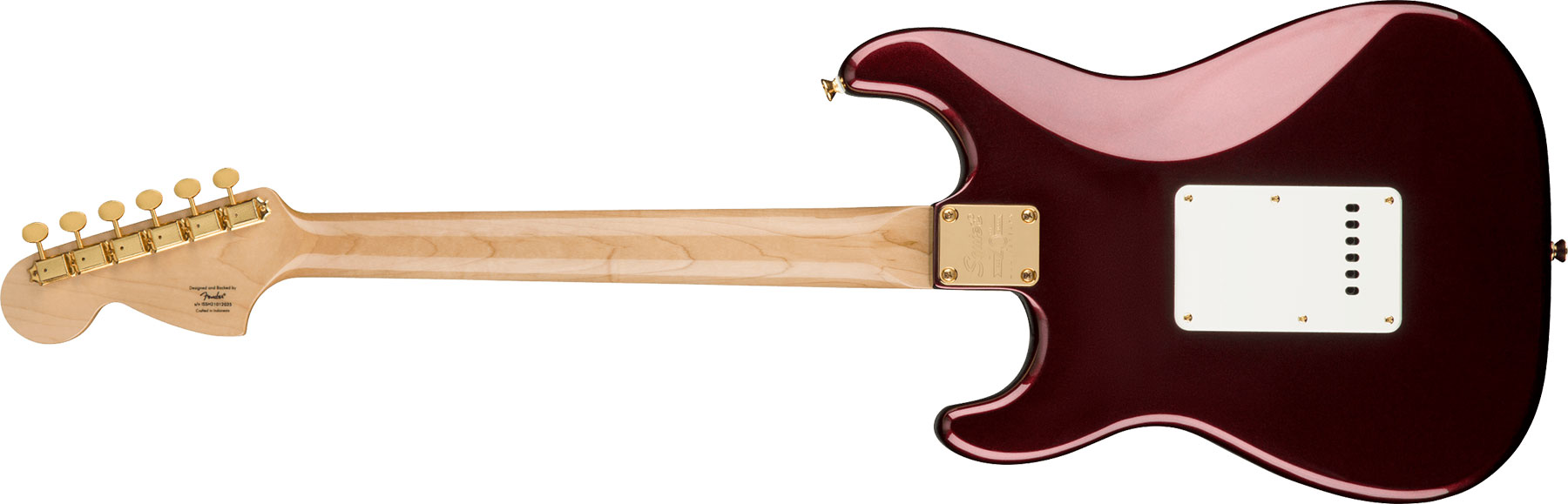 Squier Strat 40th Anniversary Gold Edition Lau - Ruby Red Metallic - Elektrische gitaar in Str-vorm - Variation 1