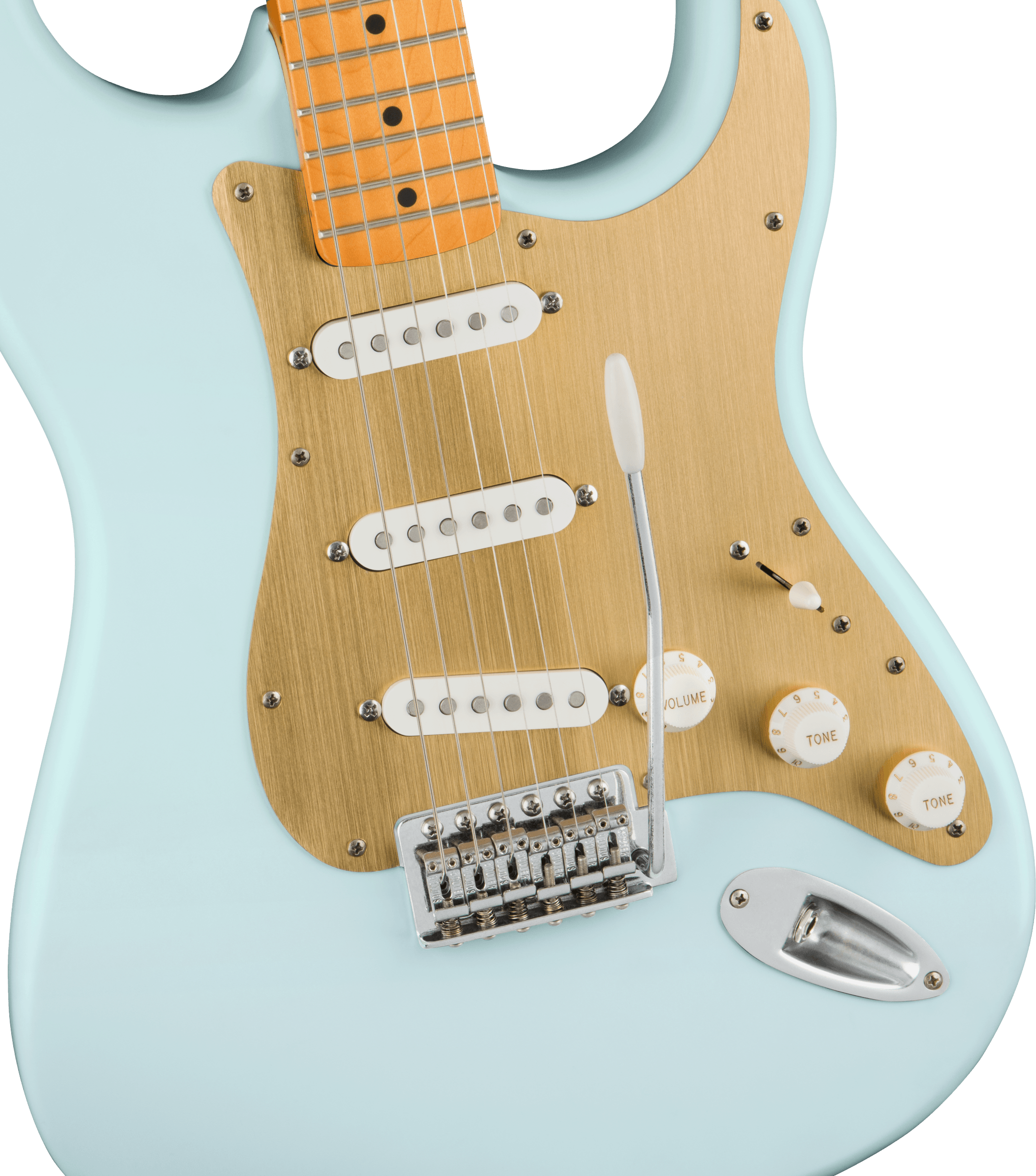 Squier Strat 40th Anniversary Vintage Edition Mn - Satin Sonic Blue - Elektrische gitaar in Str-vorm - Variation 1