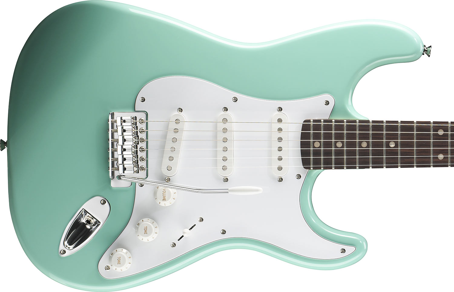 Squier Strat Affinity Series 3s Lau - Surf Green - Elektrische gitaar in Str-vorm - Variation 2