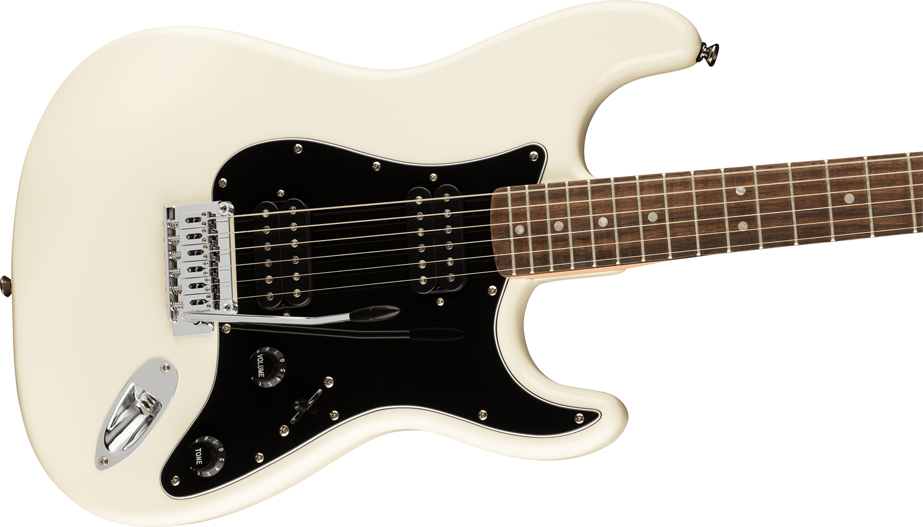 Squier Strat Affinity 2021 Hh Trem Lau - Olympic White - Elektrische gitaar in Str-vorm - Variation 2