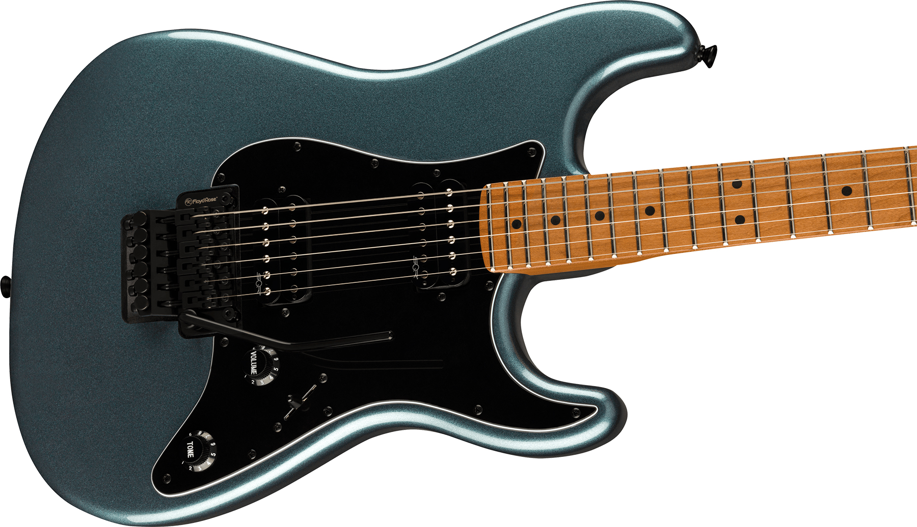 Squier Strat Contemporary Hh Fr Mn - Gunmetal Metallic - Elektrische gitaar in Str-vorm - Variation 2