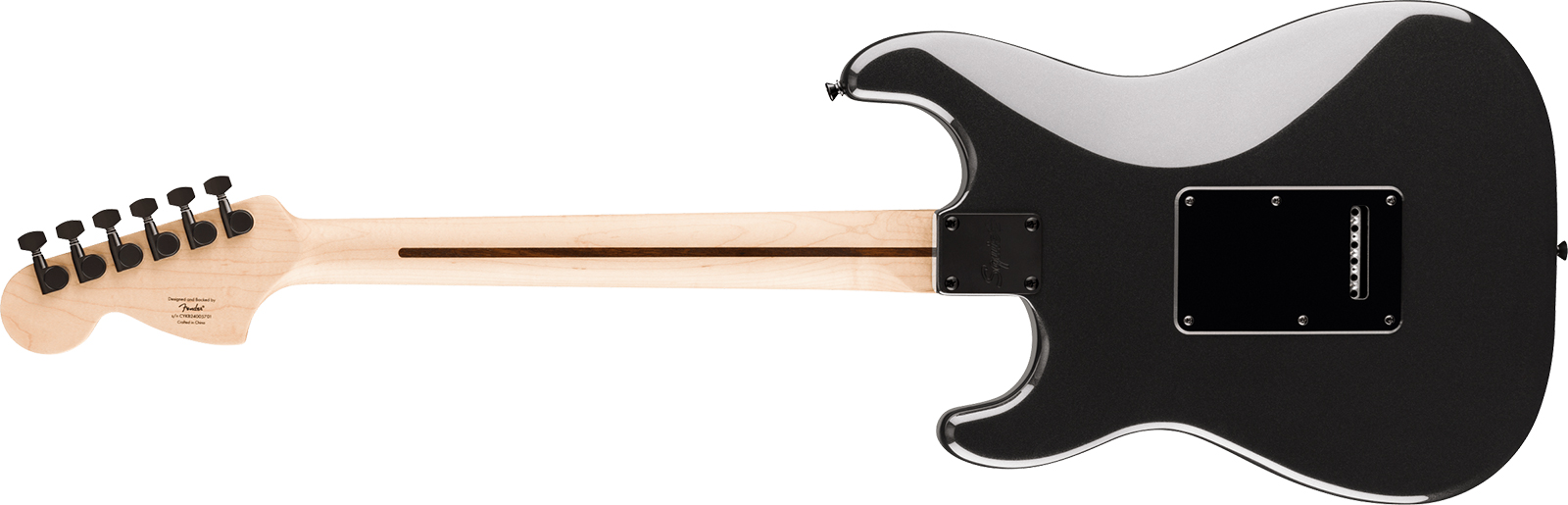 Squier Strat Hss Affinity Fsr Ltd Trem Lau - Metallic Black Matching Headstock - Elektrische gitaar in Str-vorm - Variation 1