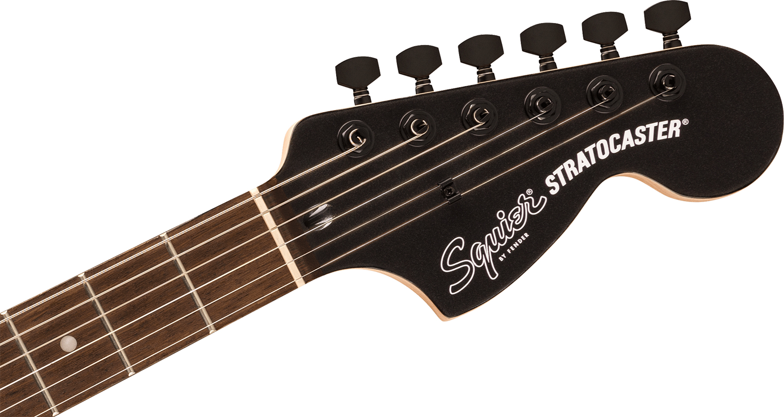Squier Strat Hss Affinity Fsr Ltd Trem Lau - Metallic Black Matching Headstock - Elektrische gitaar in Str-vorm - Variation 3