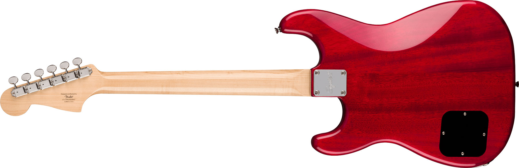 Squier Strat-o-sonic Paranormal 2s P90 Ht Lau - Crimson Red Transparent - Elektrische gitaar in Str-vorm - Variation 1
