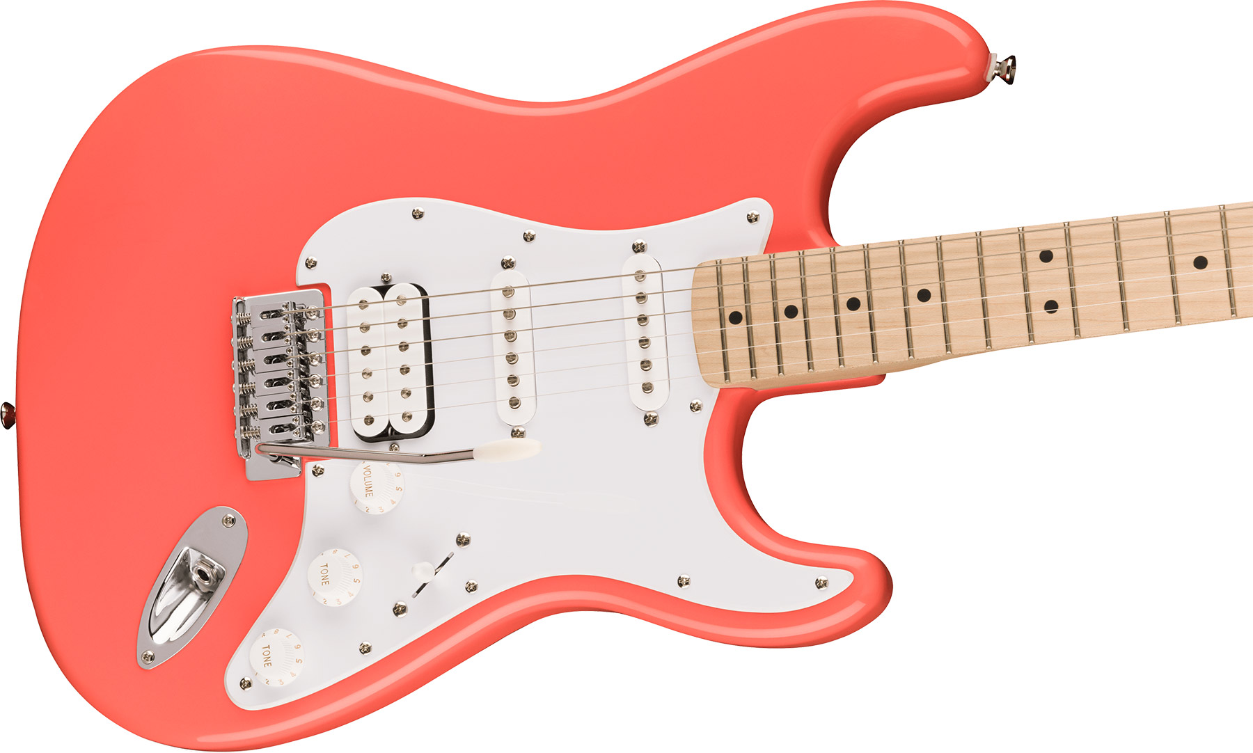 Squier Strat Sonic Hss Trem Mn - Tahitian Coral - Elektrische gitaar in Str-vorm - Variation 2