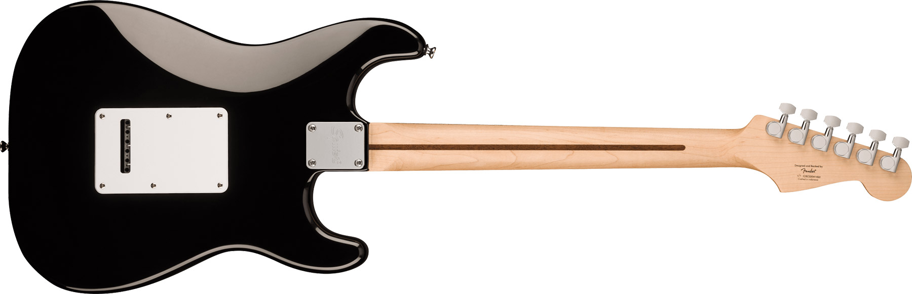 Squier Strat Sonic Lh Gaucher 3s Trem Mn - Black - Linkshandige elektrische gitaar - Variation 1