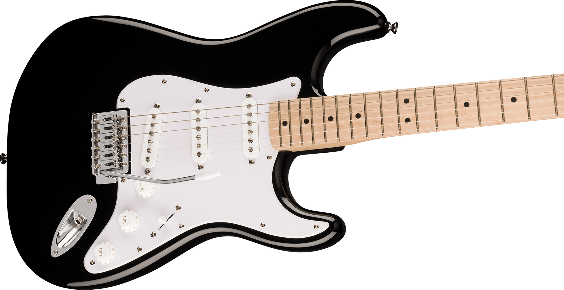 Squier Strat Sonic Lh Gaucher 3s Trem Mn - Black - Linkshandige elektrische gitaar - Variation 2