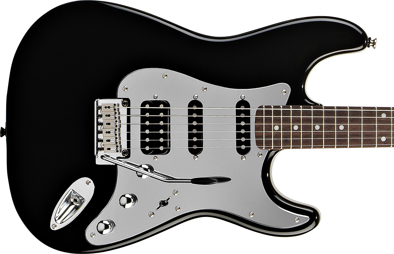 Squier Black & Chrome Standard Strat Hss (rw) - Black - Elektrische gitaar in Str-vorm - Variation 2