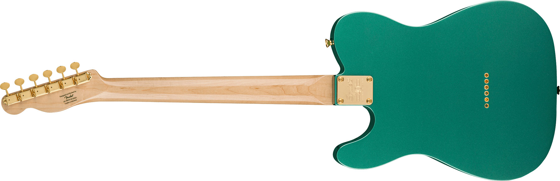 Squier Tele 40th Anniversary Gold Edition Lau - Sherwood Green Metallic - Televorm elektrische gitaar - Variation 1